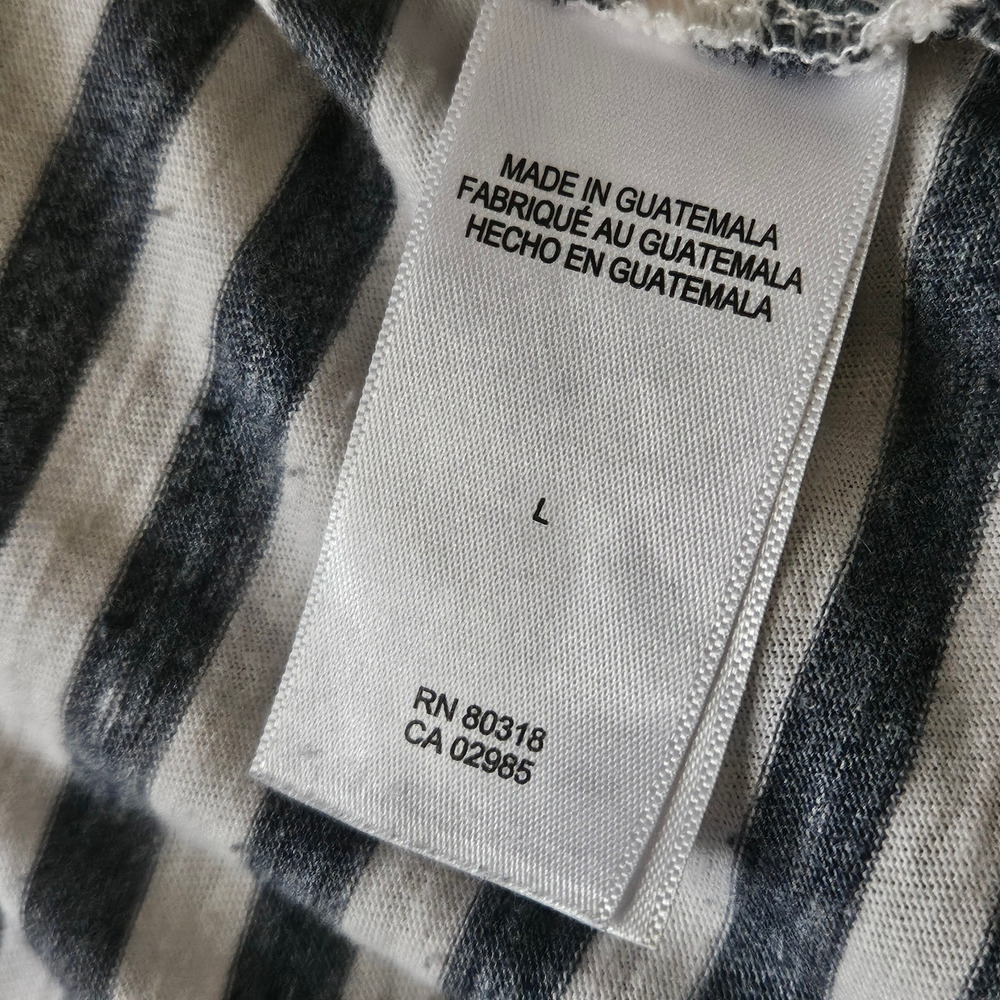 Lucky Brand V Neck Stripped Tee Size Large - Picture 5 of 5